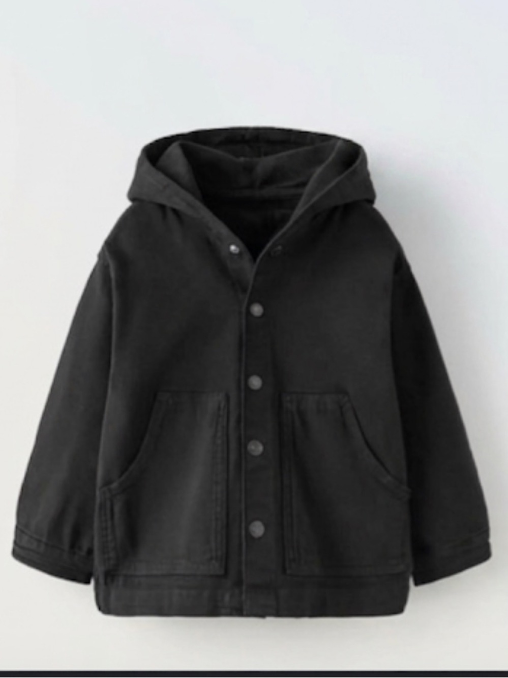 Zara Kids Canvas Snap Button Jacket in Black